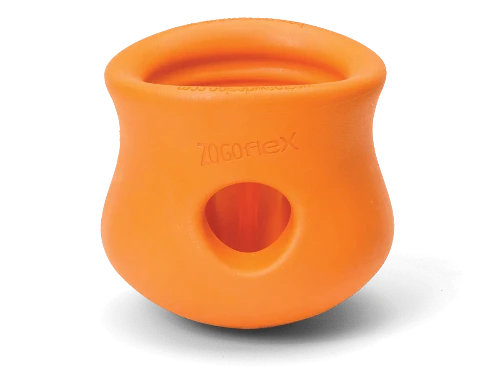 Introducing WestPaw's Toppl® XL Blue Puzzle and Treat Toy, designed to provide enrichment and feeding for your pet.