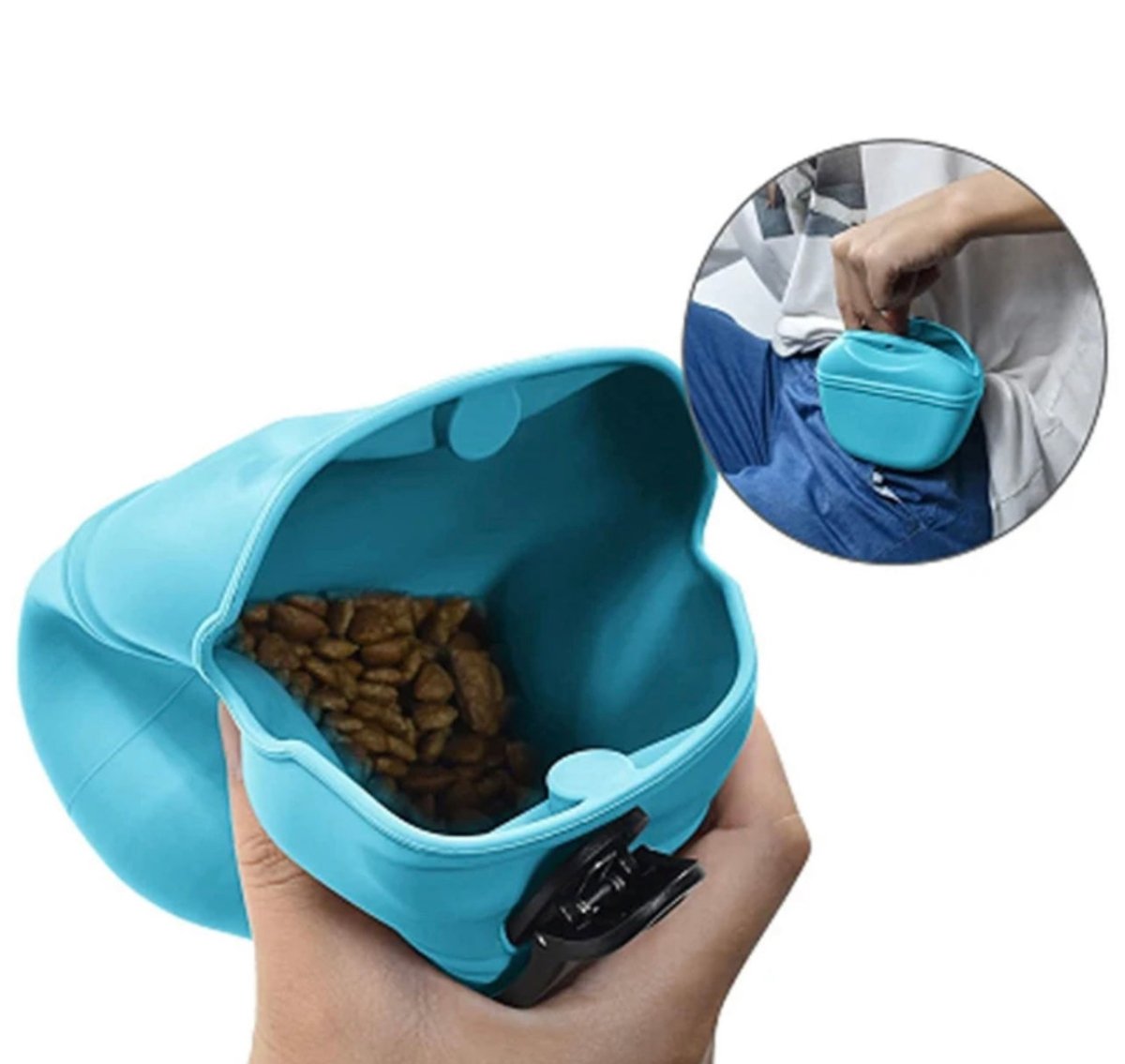 BPA - Free Dog Treat Bag with Magnetic Closure & Secure Clip - malibudjango