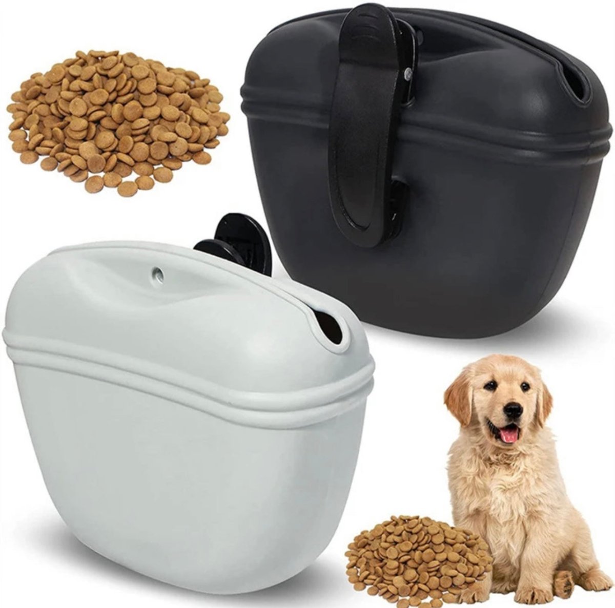BPA - Free Dog Treat Bag with Magnetic Closure & Secure Clip - malibudjango