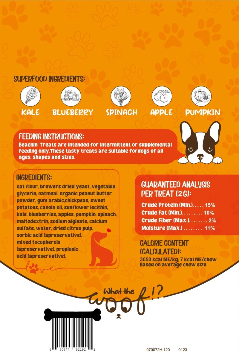 Peanut Butter Flavored Dog Treats with Superfood Ingredients - malibudjango