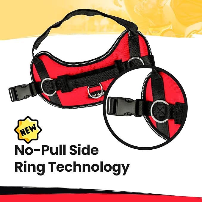 Discover malibudjango's Reflective No-Pull Dog Harness, designed with a handle and soft mesh lining for your dog's comfort. Available in sizes XS through XXL, it ensures both control and ease of use.