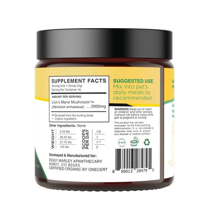 Introducing Romeo's Provisions Lion's Mane Mushroom Powder, crafted exclusively for dogs by malibudjango.