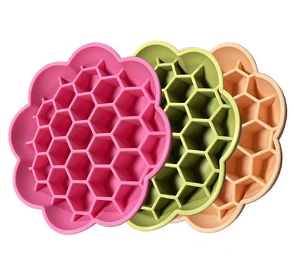 Slow Feeder for Dogs - Peach Color Silicone Enrichment Bowl | Mental Stimulation | BPA - Free | 7.5"x7.5 - malibudjango