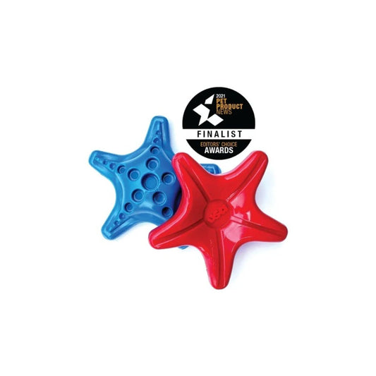 Starfish Ultra Durable Nylon Dog Chew Toy - Red (15-80 lbs) | Interactive Peanut Toy for Aggressive Chewers - malibudjango